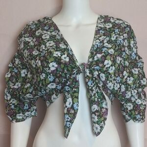 Nasty Gal Plant Be Serious Floral Crop Top